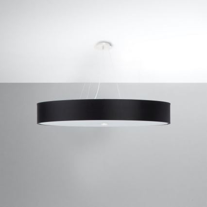 Luster na lanku SKALA 6xE27/60W/230V pr. 100 cm čierna