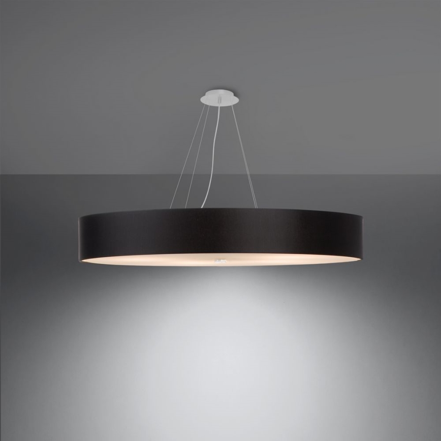 Luster na lanku SKALA 6xE27/60W/230V pr. 100 cm čierna