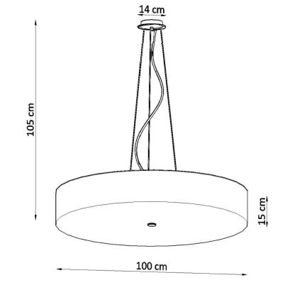 Luster na lanku SKALA 6xE27/60W/230V pr. 100 cm čierna