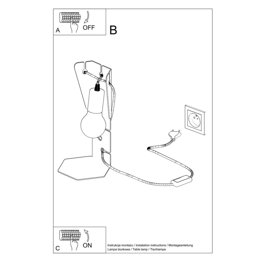 Stolná lampa ARBY 1xE27/60W/230V čierna