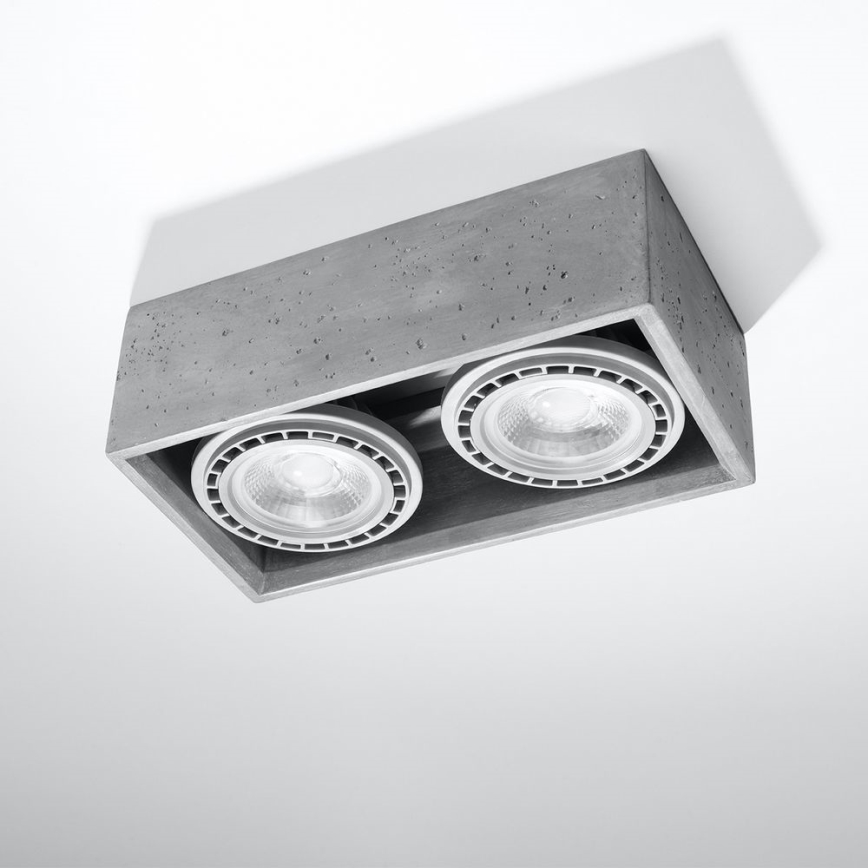Stropné svietidlo QUATRO AR111 2xGU10/40W/230V betón