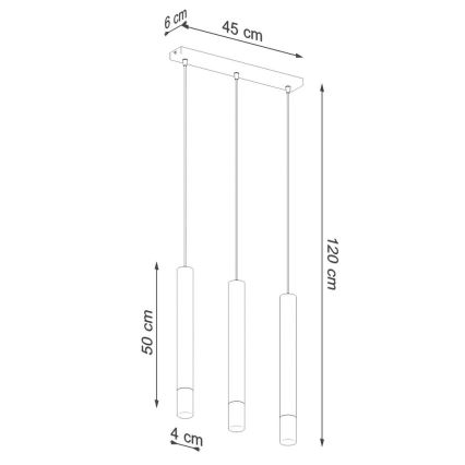 Luster na lanku VIZIER 3xG9/40W/230V biela