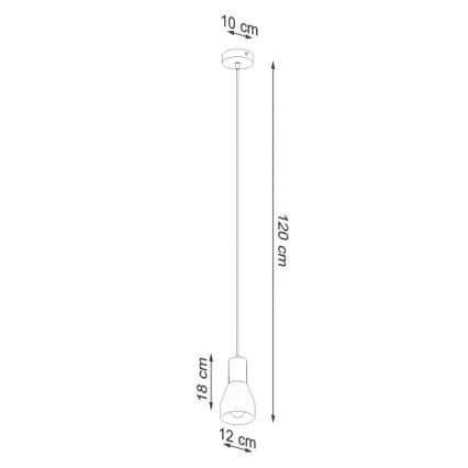 Luster na lanku QUBIC 1xE27/60W/230V betón/breza/buk/čierna