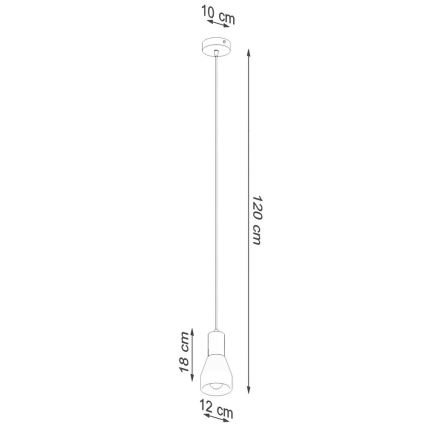 Luster na lanku QUBIC 1xE27/60W/230V betón/breza/buk