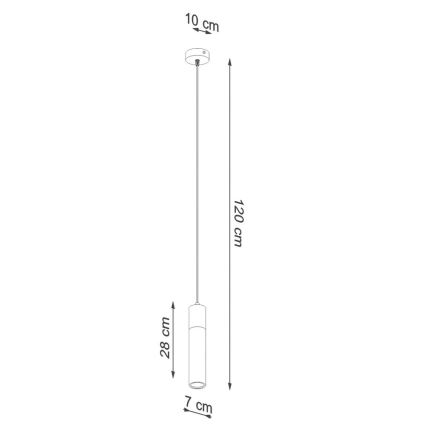 Luster na lanku ZANE 1xGU10/40W/230V betón/breza/buk