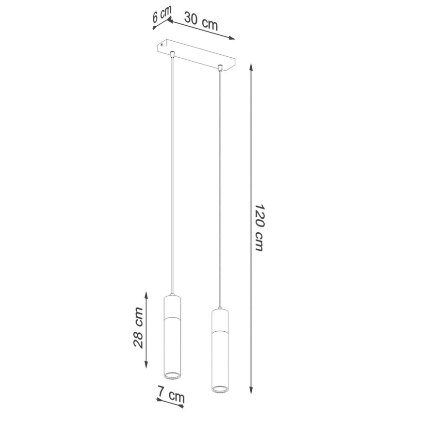 Luster na lanku ZANE 2xGU10/40W/230V betón/breza/buk