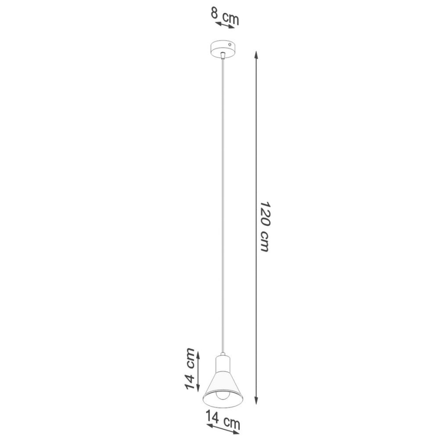 Luster na lanku TALEJA 1xE27/60W/230V biela