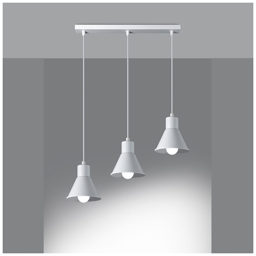 Luster na lanku TALEJA 3xE27/60W/230V biela