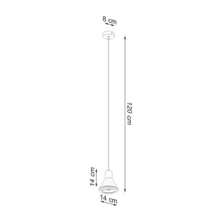 Luster na lanku TAZILA 1xES111/60W/230V čierna