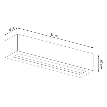 Nástenné svietidlo VEGA 2xE27/60W/230V 50 cm betón