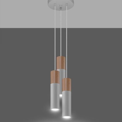 Luster na lanku PABLO 3xGU10/40W/230V biela