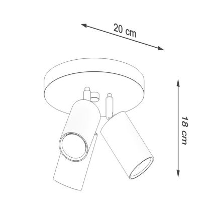 Bodové svietidlo RING 3xGU10/10W/230V čierna