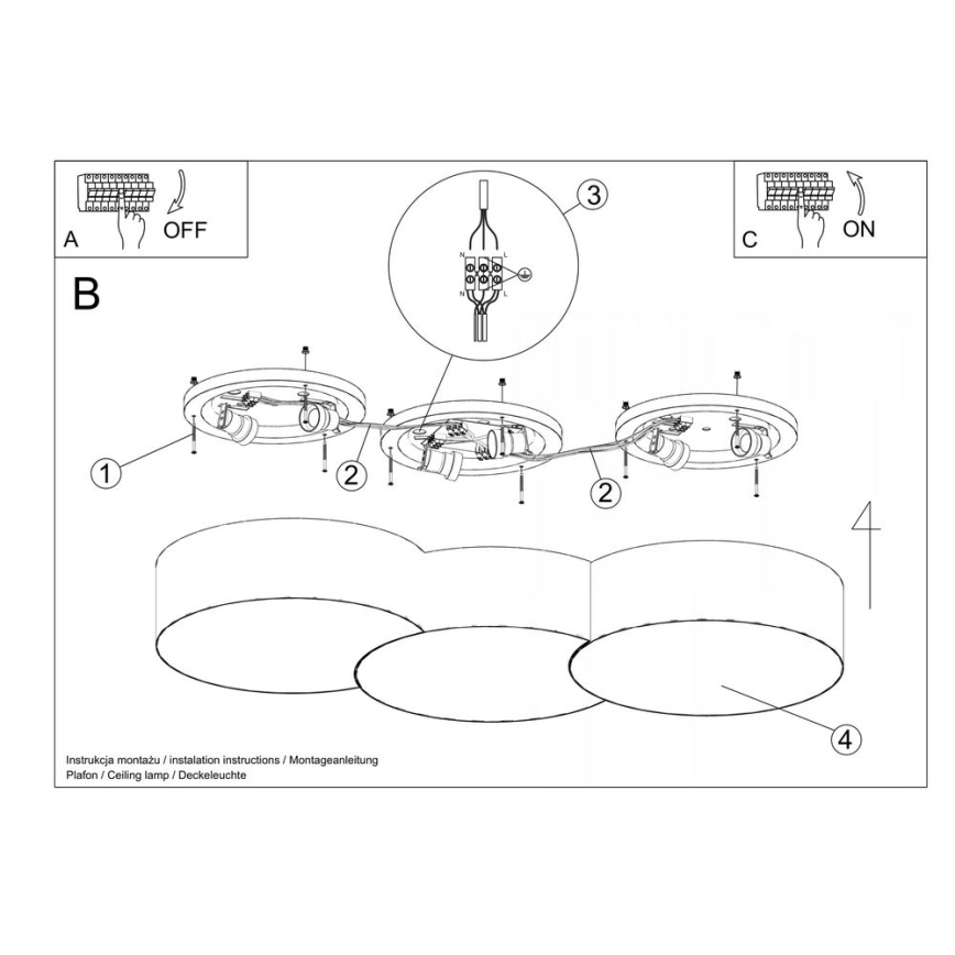 Stropné svietidlo CIRCLE 6xE27/60W/230V biela