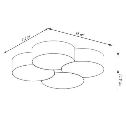 Stropné svietidlo CIRCLE 8xE27/60W/230V biela