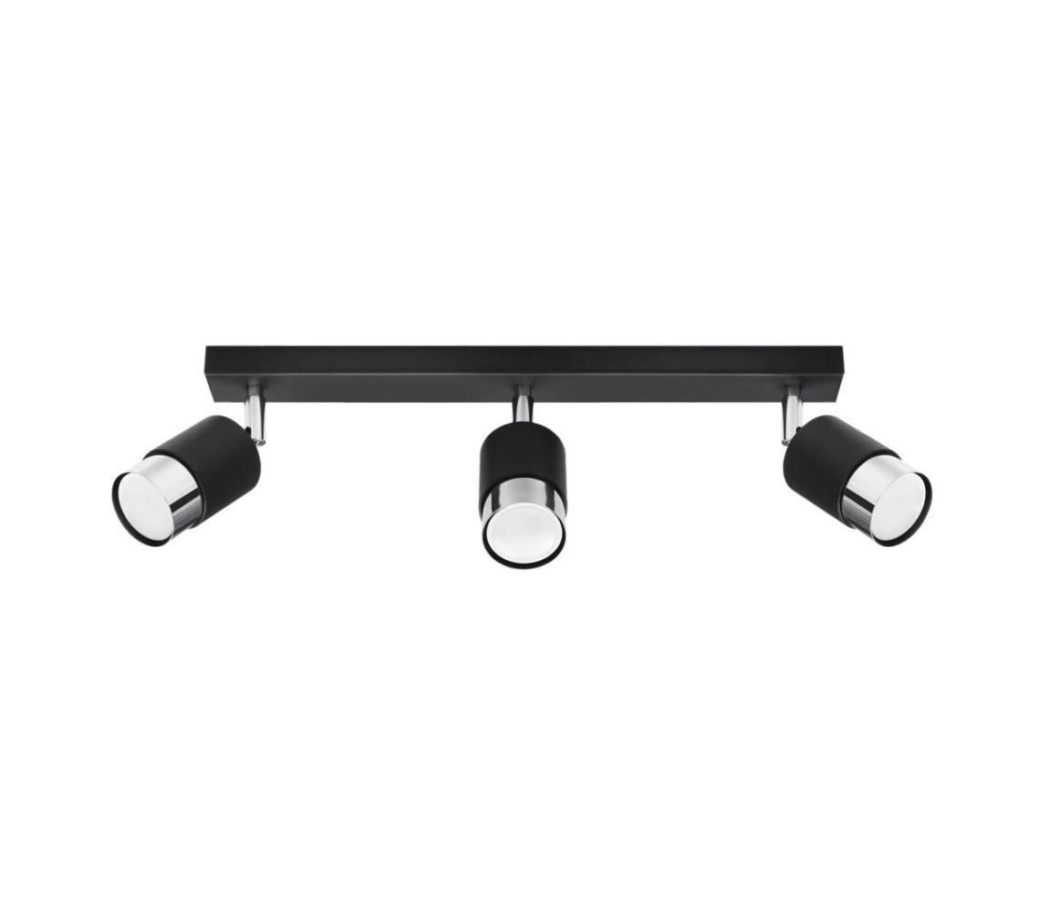 SL.1066 - Bodové svietidlo NERO 3xGU10/40W/230V čierna/lesklý chróm