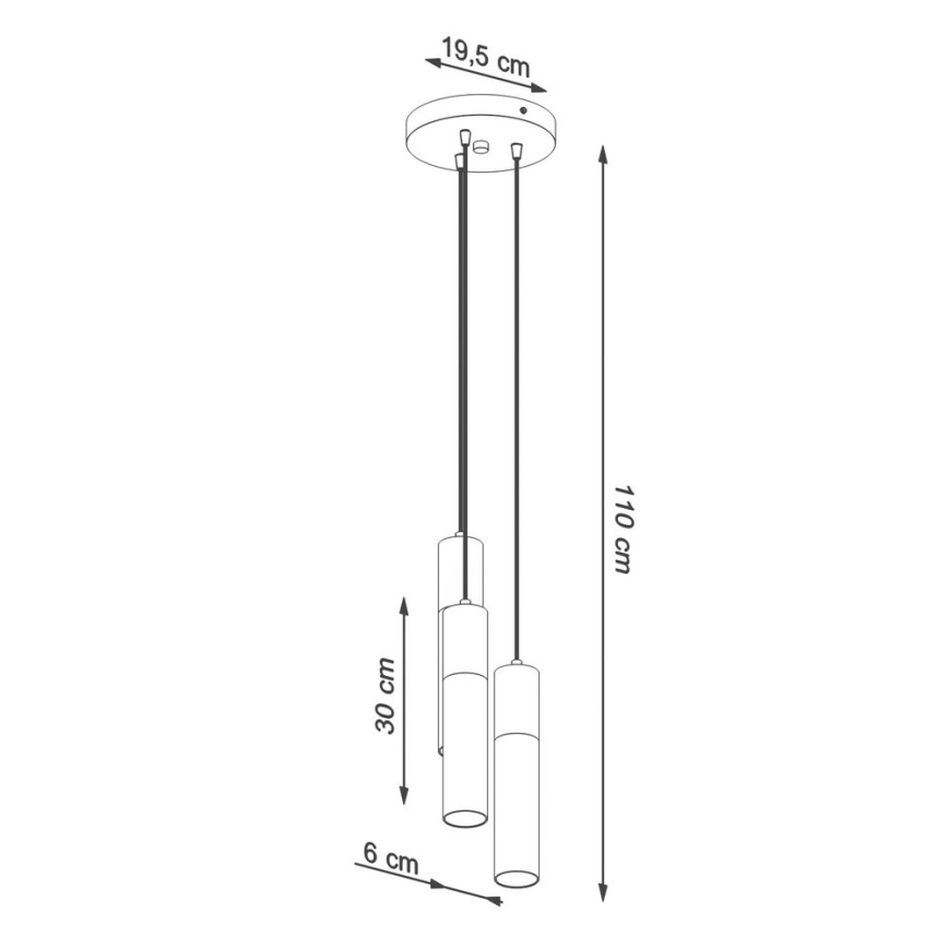 Luster na lanku BORGIO 3xGU10/40W/230V betón/kov biela