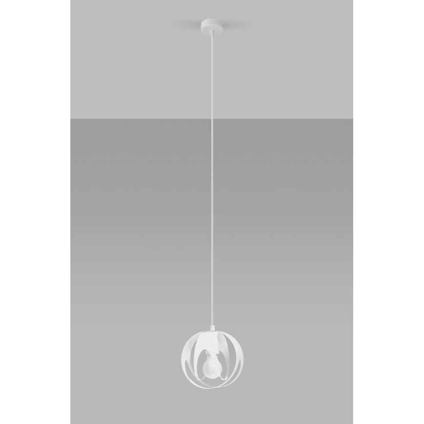 Luster na lanku TULOS 1xE27/60W/230V biela