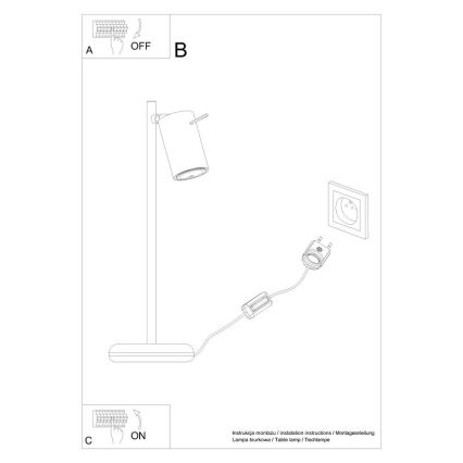 Stolná lampa RING 1xGU10/10W/230V čierna