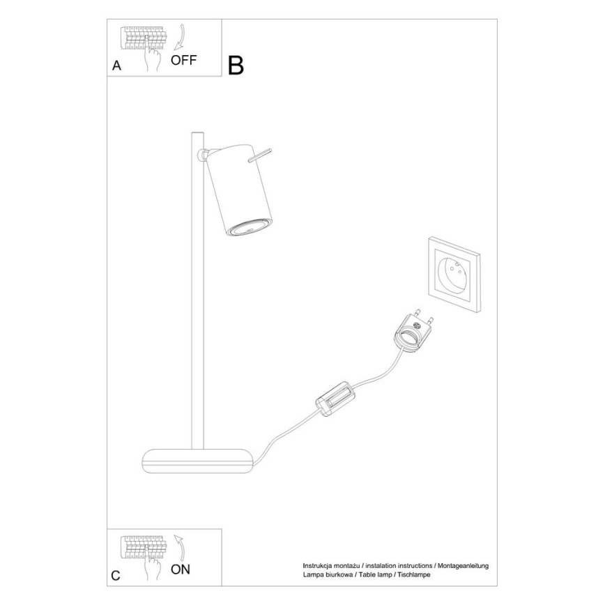 Stolná lampa RING 1xGU10/10W/230V čierna