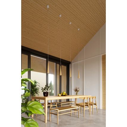 Závesný luster na lanku SULA 1xGU10/10W/230V, priemer 8 cm, béžový