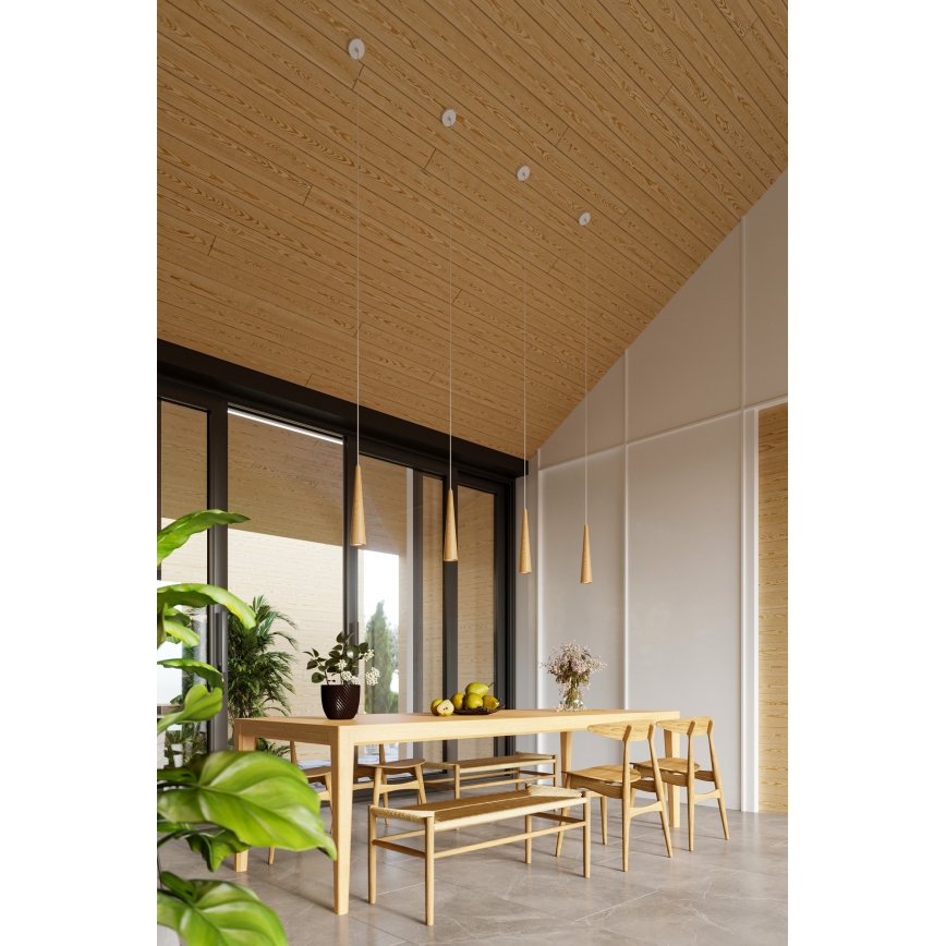 Závesný luster na lanku SULA 1xGU10/10W/230V, priemer 8 cm, béžový