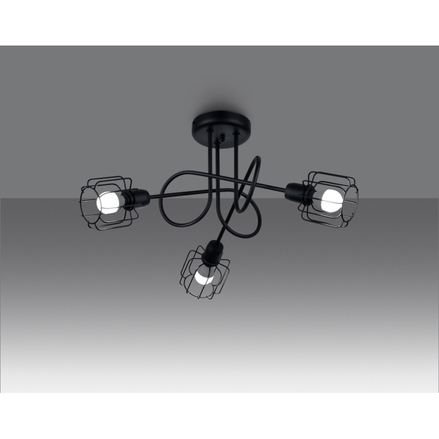 Luster na tyči BELUCI 3xE14/40W/230V čierna