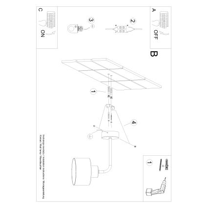 Nástenná lampa SAVAR 1xE27/60W/230V čierna