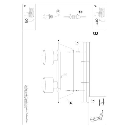 Stropné svietidlo SAVAR 2xE27/60W/230V čierna