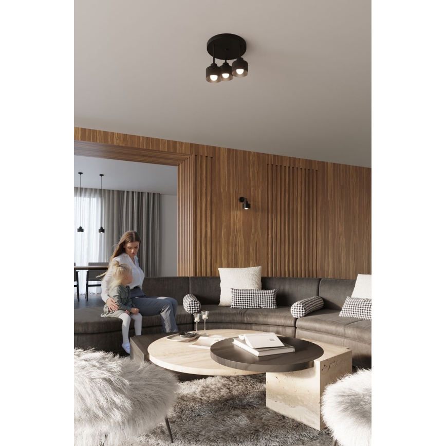 Luster na lanku SAVAR 1xE27/60W/230V čierna