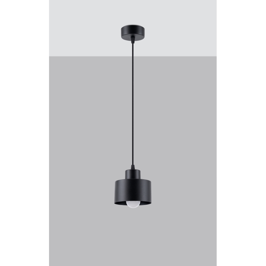 Luster na lanku SAVAR 1xE27/60W/230V čierna