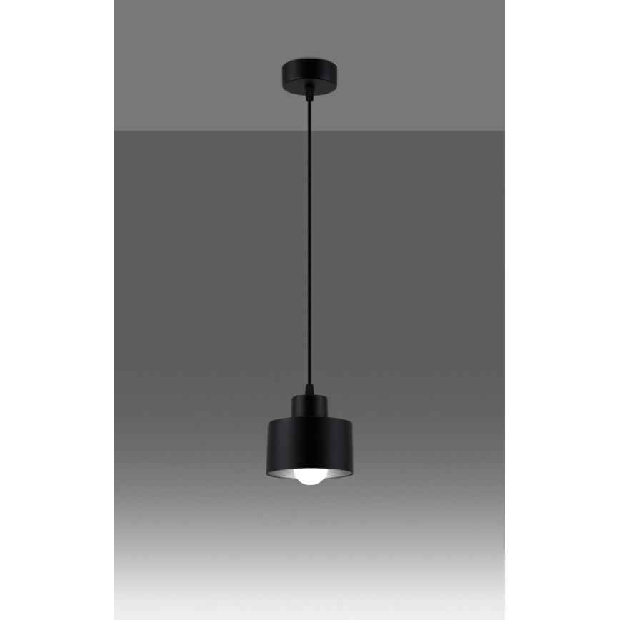 Luster na lanku SAVAR 1xE27/60W/230V čierna