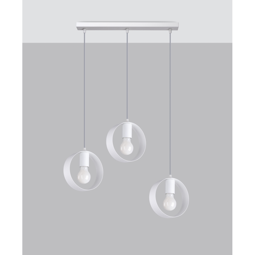 Luster na lanku TITRAN 3xE27/60W/230V biela