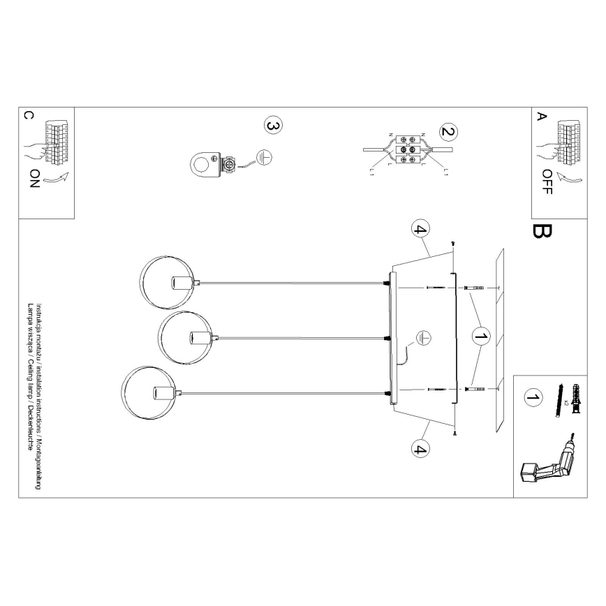 Luster na lanku TITRAN 3xE27/60W/230V biela