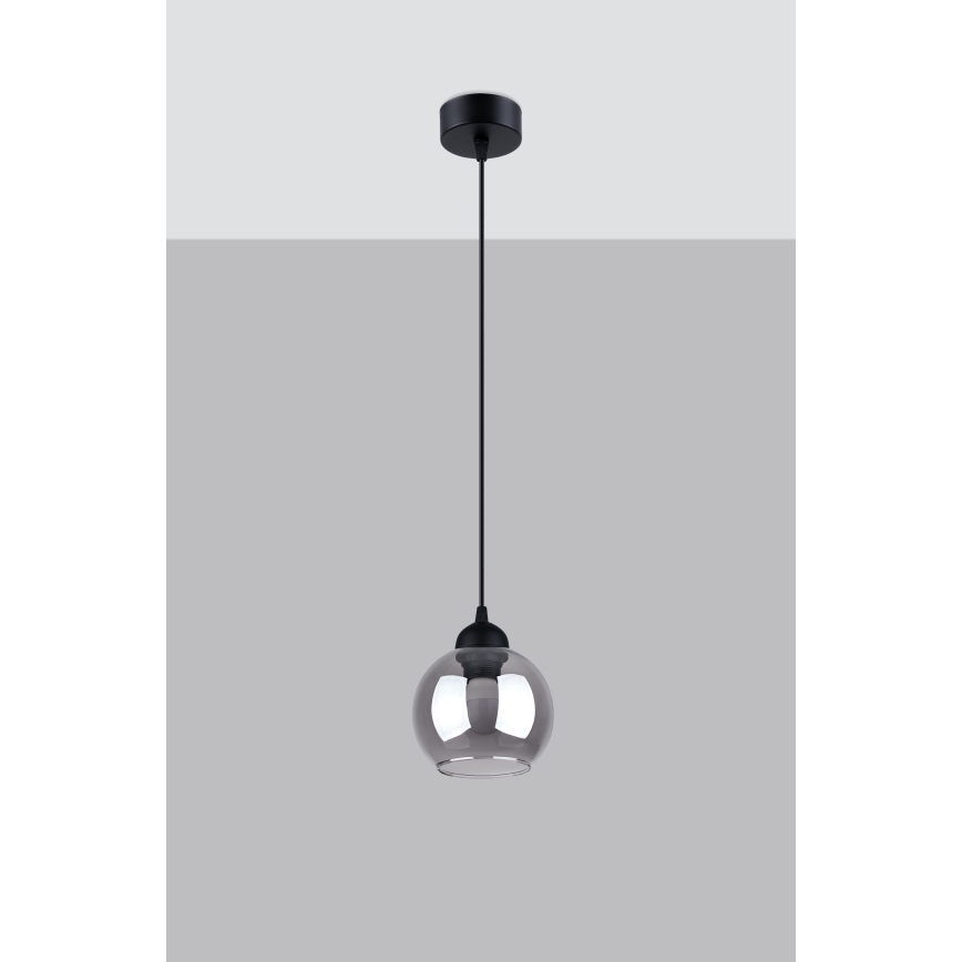 Luster na lanku ALINO 1xE27/60W/230V čierna