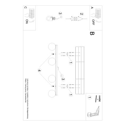 Stropné svietidlo YOLI 4xG9/12W/230V biela