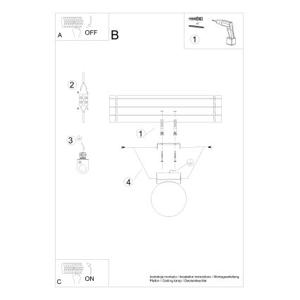 Stropné svietidlo YOLI 1xG9/12W/230V čierna