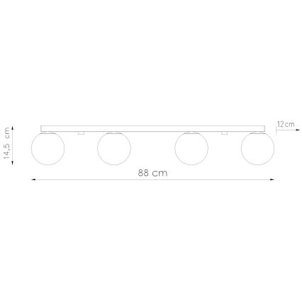 Stropné svietidlo YOLI 4xG9/12W/230V čierna