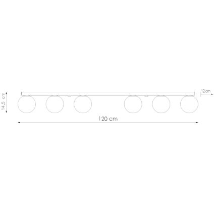Stropné svietidlo YOLI 6xG9/12W/230V čierna