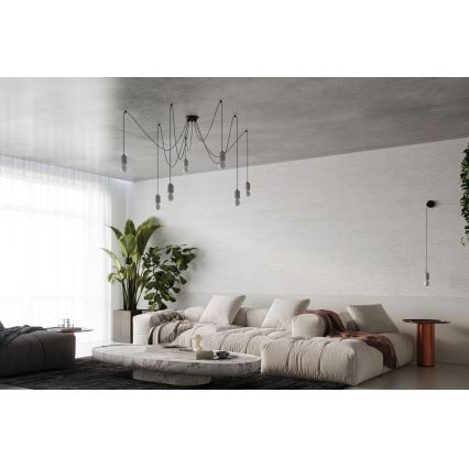 Luster na lanku NESO 7xE27/15W/230V pavúk betón