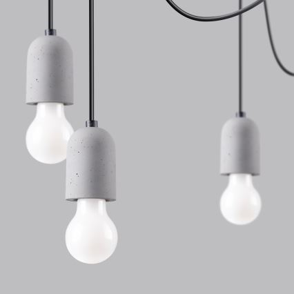 Luster na lanku NESO 7xE27/15W/230V pavúk betón