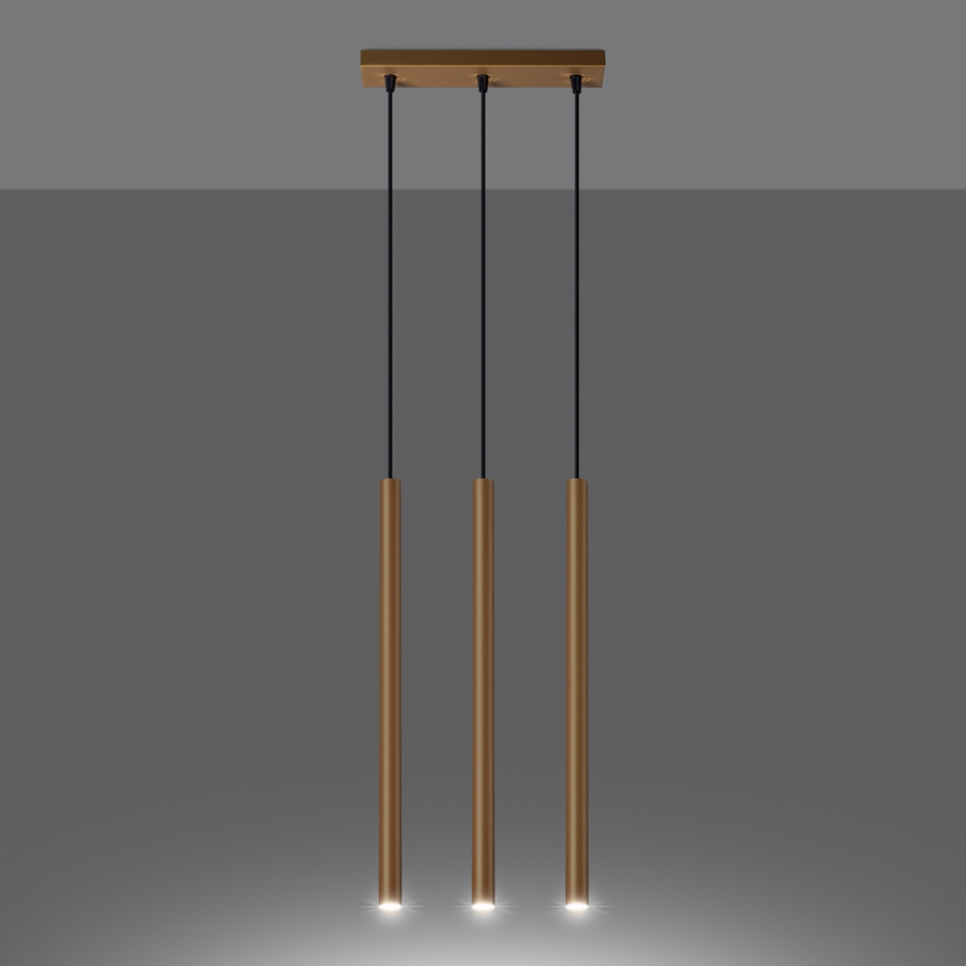 Luster na lanku PASTELO 3xG9/8W/230V zlatá