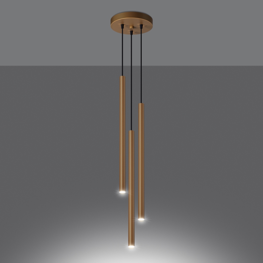 Luster na lanku PASTELO 3xG9/8W/230V zlatá