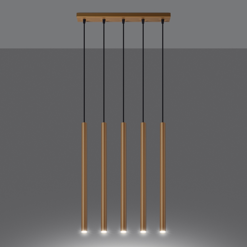 Luster na lanku PASTELO 5xG9/8W/230V zlatá