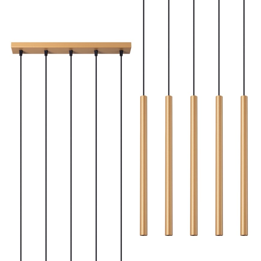 Luster na lanku PASTELO 5xG9/8W/230V zlatá