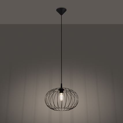 Luster na lanku TSUNO 1xE27/15W/230V čierna