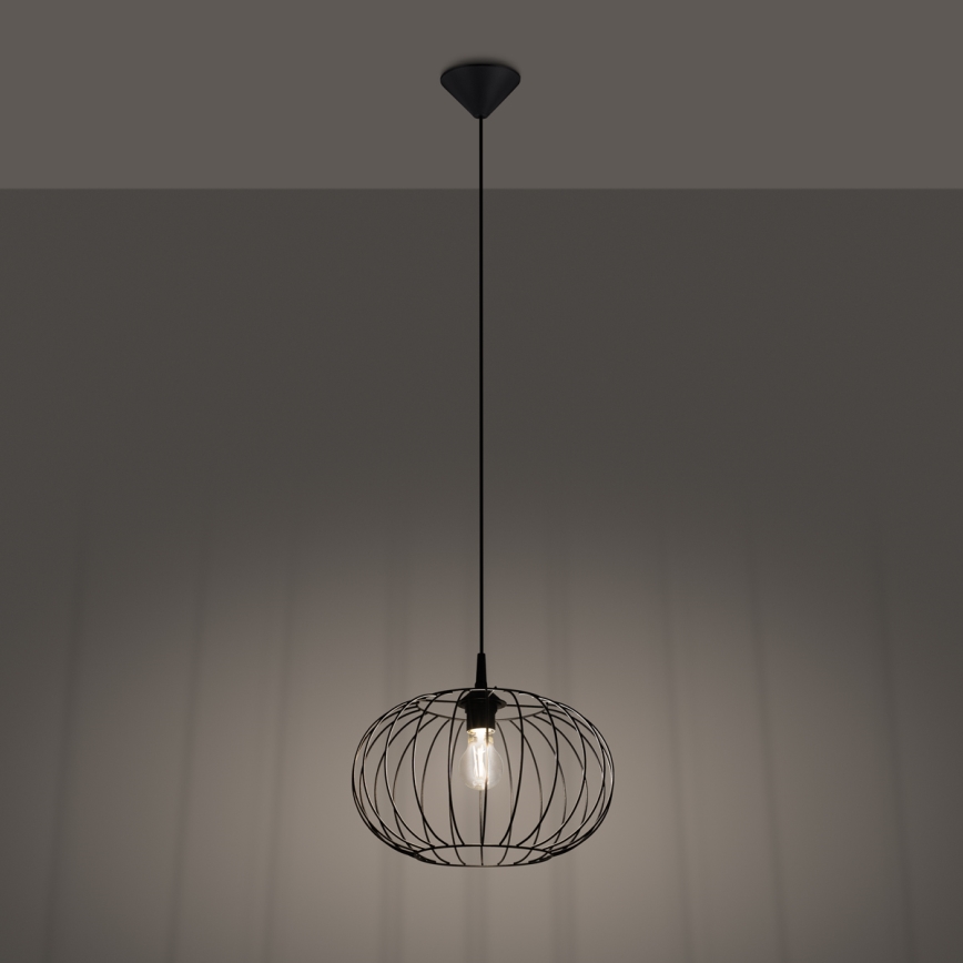 Luster na lanku TSUNO 1xE27/15W/230V čierna