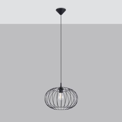 Luster na lanku TSUNO 1xE27/15W/230V čierna