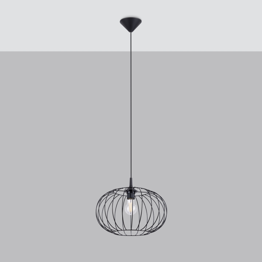 Luster na lanku TSUNO 1xE27/15W/230V čierna