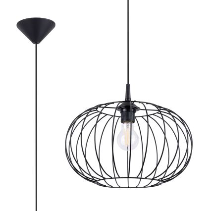 Luster na lanku TSUNO 1xE27/15W/230V čierna