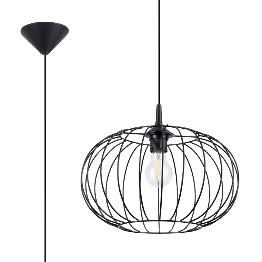 Luster na lanku TSUNO 1xE27/15W/230V čierna